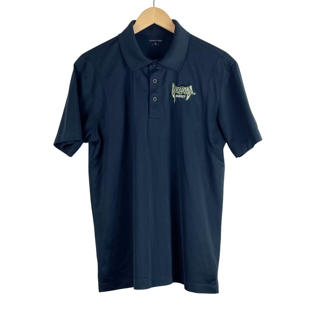 Venom Energy Logo Men's Black Polo Shirt Size M Performance Short Sleeves 2000s